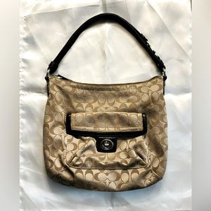 COACH SIGNATURE PENELOPE CROSS BODY / SHOULDER BAG TAN BROWN COLOR